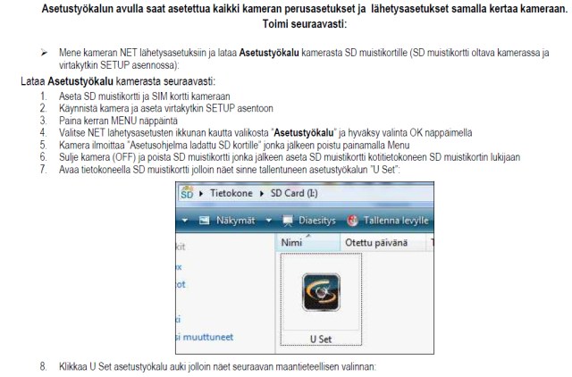Uovision kayttoohje gen3 tietokoneasetusten haku kamerasta