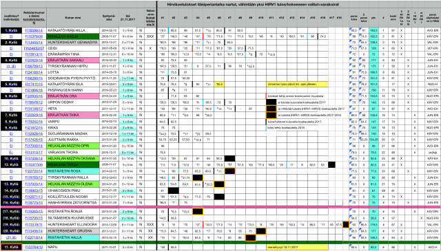 Kalinkahaukkuihin 2017 valitut