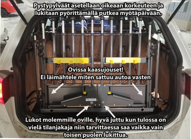 Variocage Variogate koko komeudessaan paikoillaan 06122019. Tuskin tuolta laika karkaa vaikka ois kuinka tuloillaan, eli raati antaa hyväksyntänsä tälle viritelmälle ainakin vielä tässä vaiheessa.