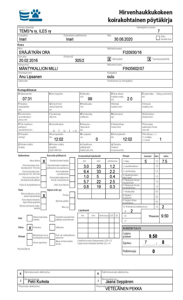 Eräjätkän Ora HIRV Inari 30082020